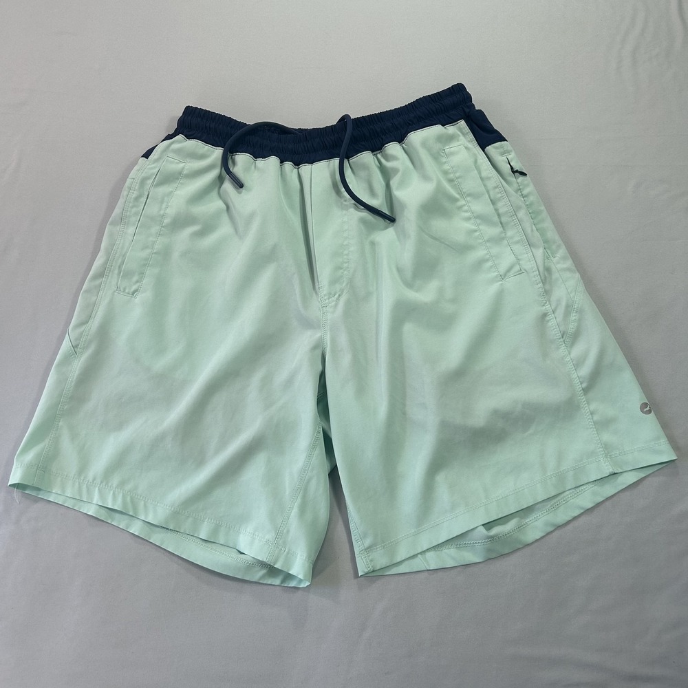 Freeballers Shorts Mens Large Green Blue Lined‎ Drawstring Athletic Swim Trunks